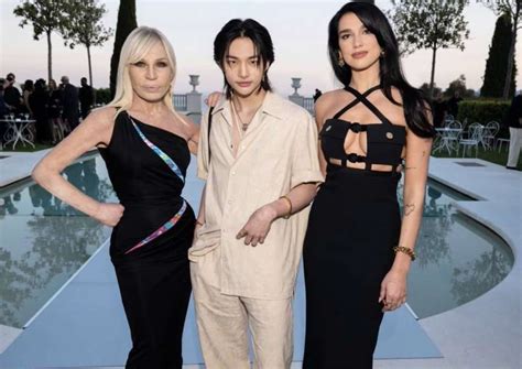 donatella versace and hyunjin|hyunjin and dua lipa.